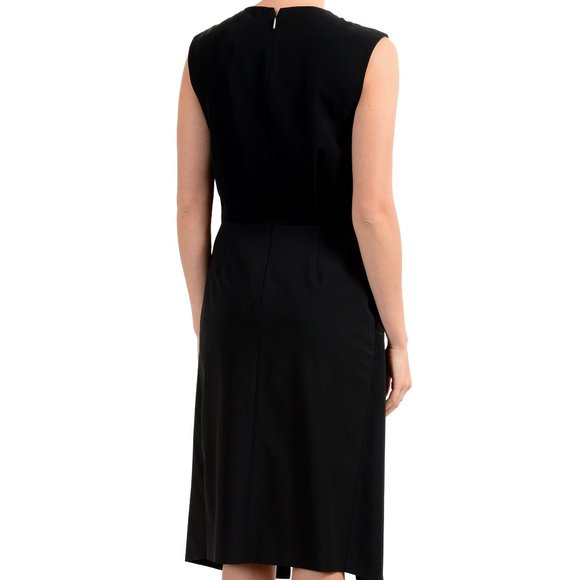 NWT Hugo Boss "Delieta" Wool Black Sheath Dress - Picture 3 of 10